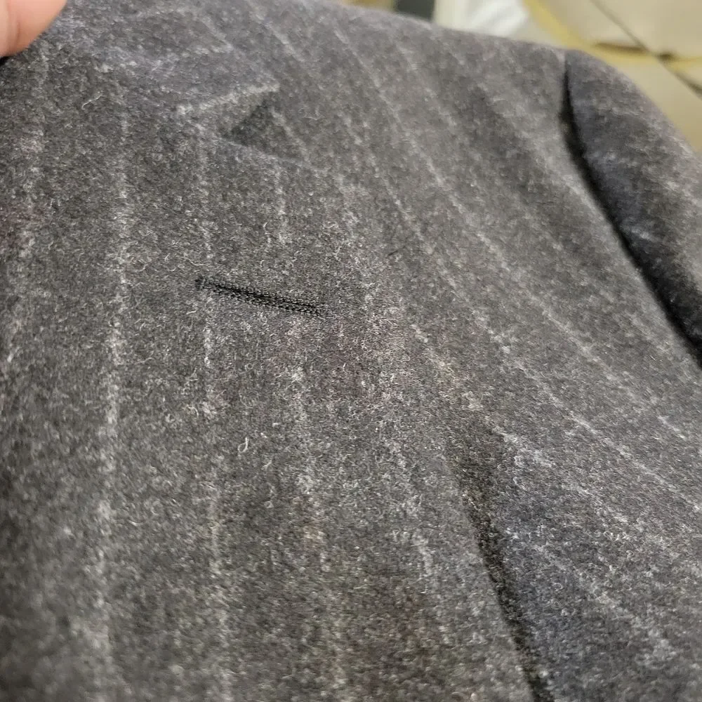 Paul Stuart Wool Blazer Dark Gray Striped Size 41 XL